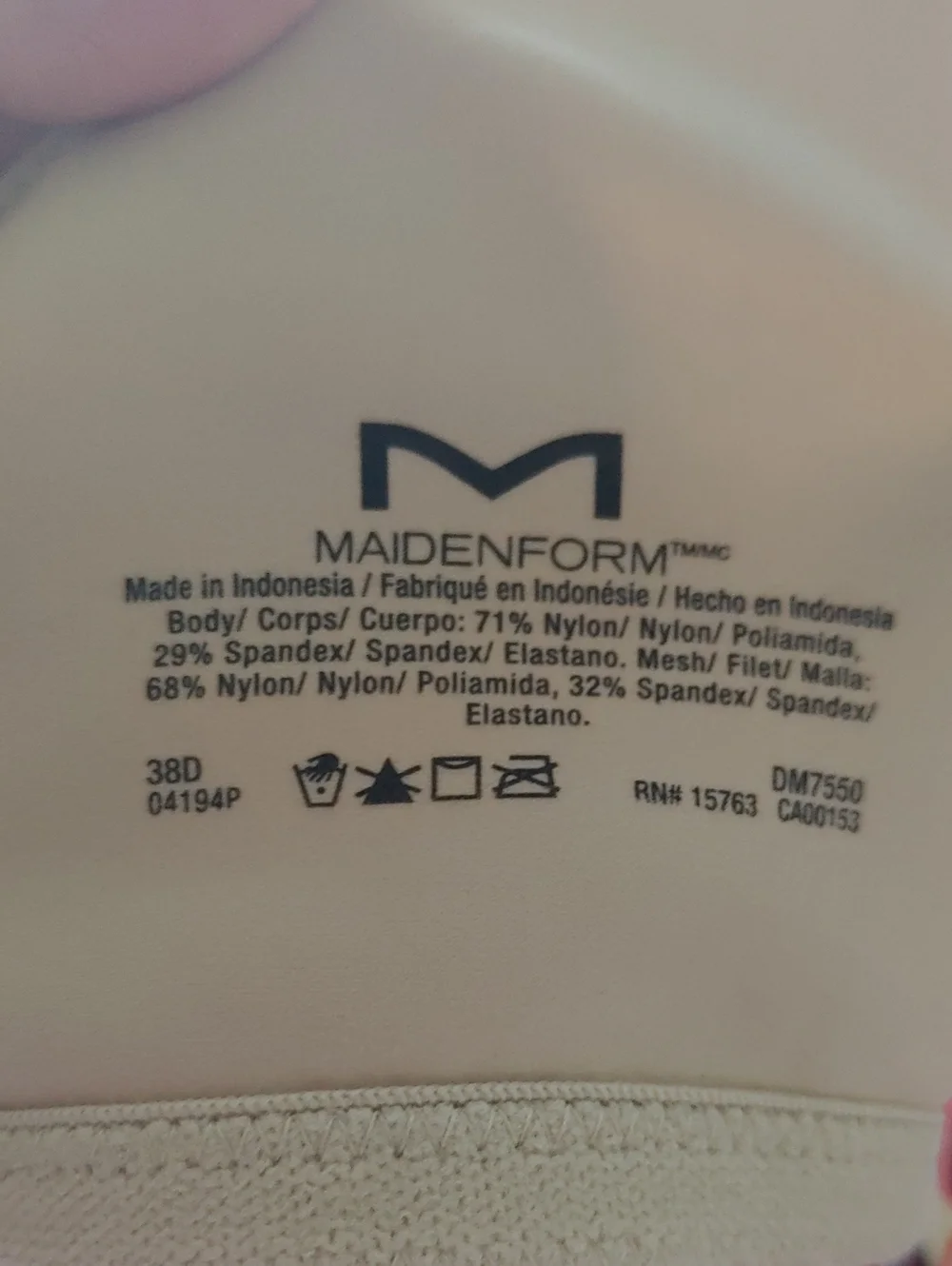 NWOT Maidenform. 38D Beige Front Closure Gorgeous Racerback Padded Underwire Bra - Picture 9 of 9